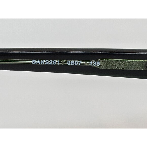SAKS FIFTH AVENUE SAKS261 0807 Eyeglasses Frame 135 Black/Green FRAMES ONLY!! - Picture 9 of 11